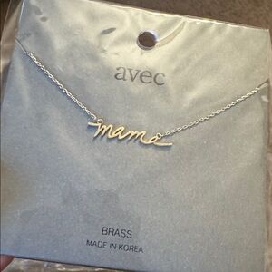 MAMA- Brass Script Pendant Necklace